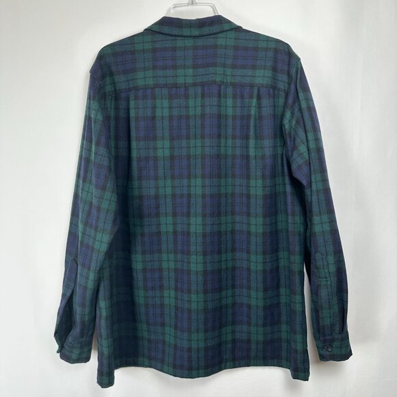 Pendleton Board Shirt Mens XL Green Blue Black Watch Tartan Wool Flannel Outdoor - Picture 8 of 13
